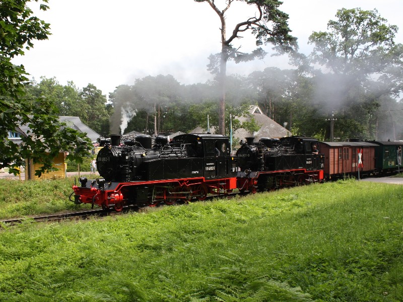 Abbildung der Lokomotiven 99 4802-7 und 99 4801-9