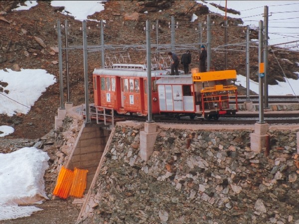 Abbildung eines Arbeitszuges der Gornergratbahn